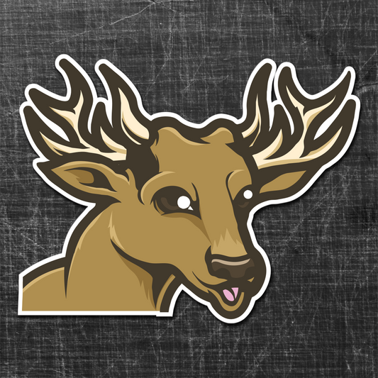 Sticker on a textured background of a Deer or Hjort